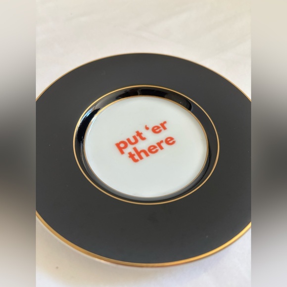 Upcycled catch-all keepsake dish with black and gold detail - Picture 3 of 6